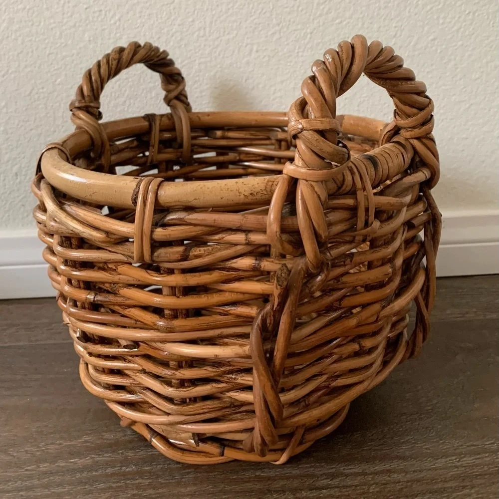 Handcrafted Brown Wicker Basket